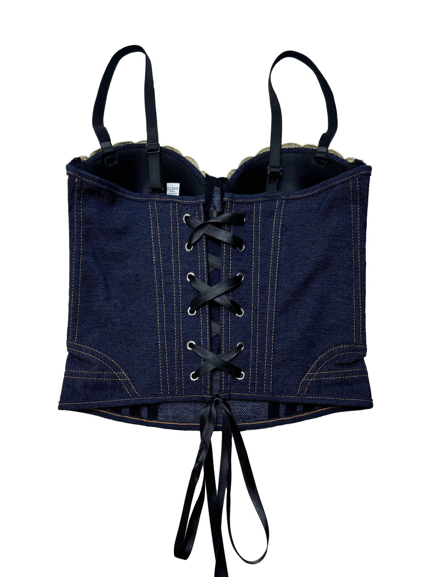 Denim Lace-Up Corset