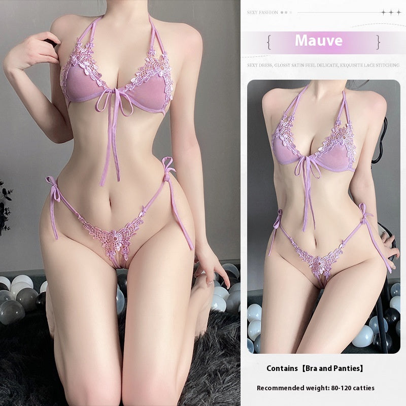 Floral Lace Tie Lingerie Set