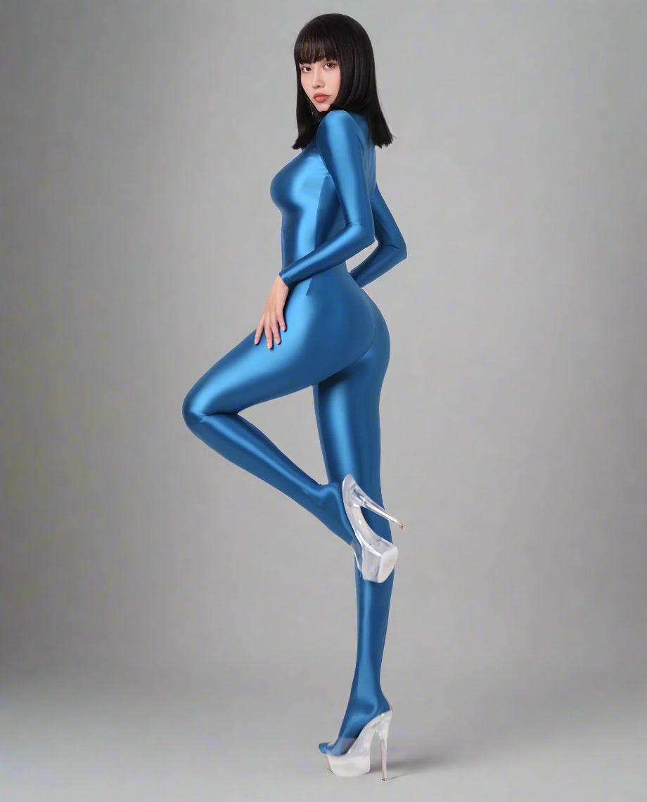 Spandex Nylon Full Bodysuit Back Zipper Zentai Shinny Cosplay Jumpsuit
