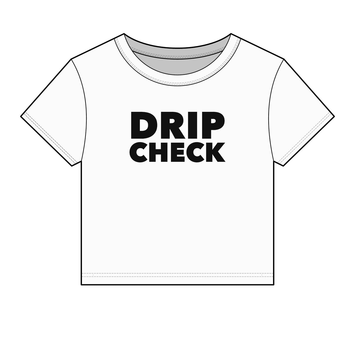Drip Check Baby Tee - Fitted Rib