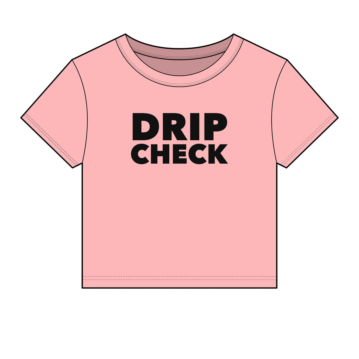 Drip Check Baby Tee - Fitted Rib
