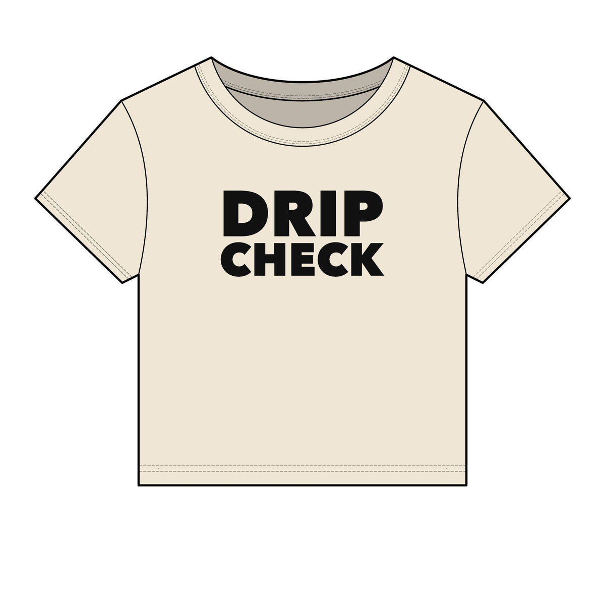 Drip Check Baby Tee - Fitted Rib