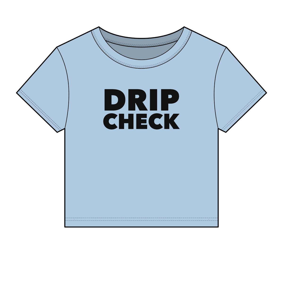 Drip Check Baby Tee - Fitted Rib