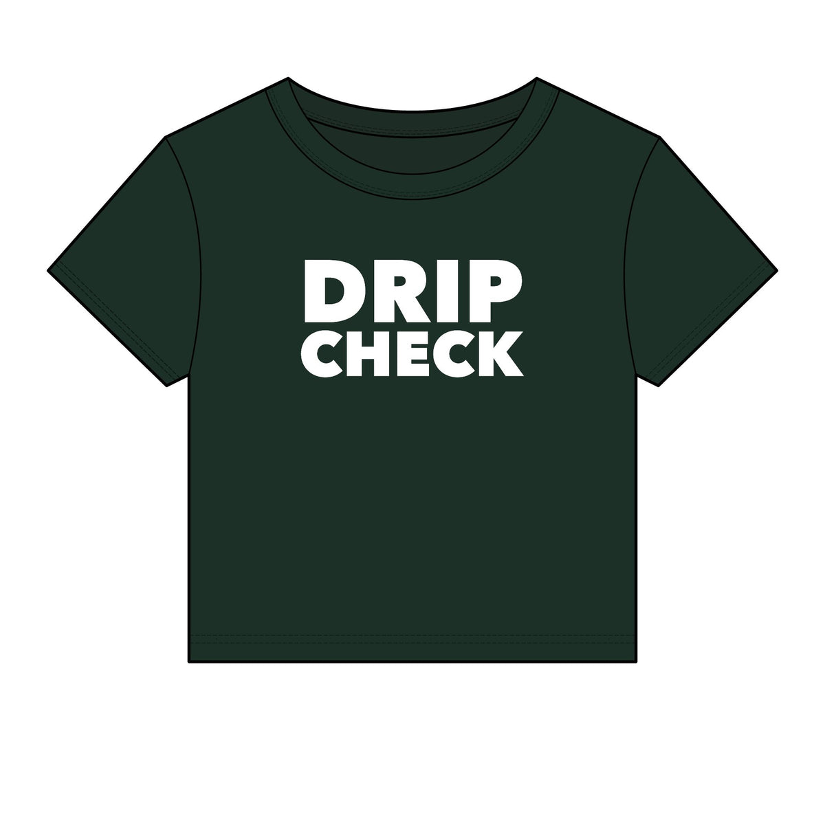 Drip Check Baby Tee - Fitted Rib