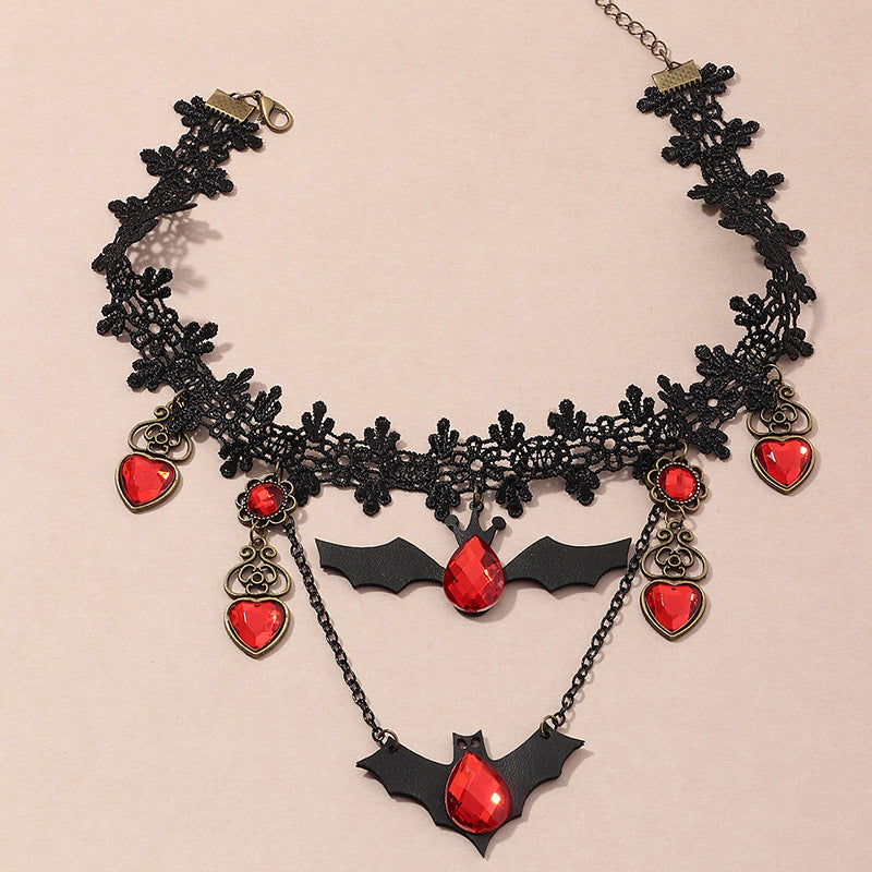 Gothic Bat Lace Choker