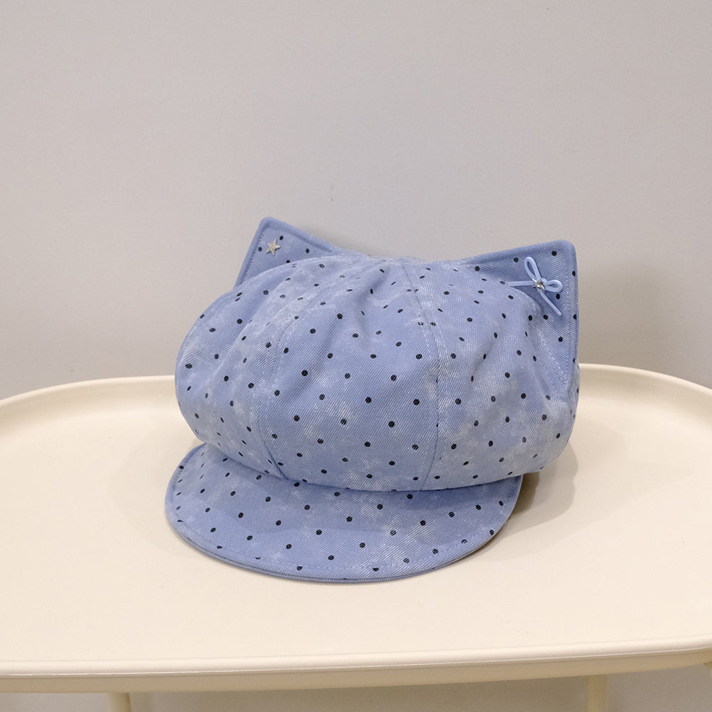 Polka Dot Cat Ear Beret