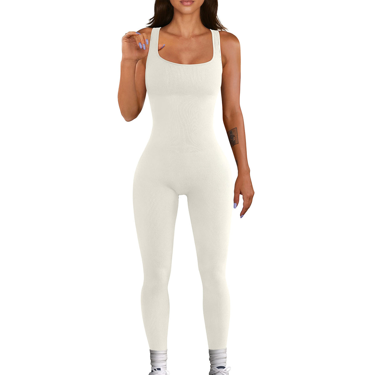 Ribbed Sleeveless Jumpsuit