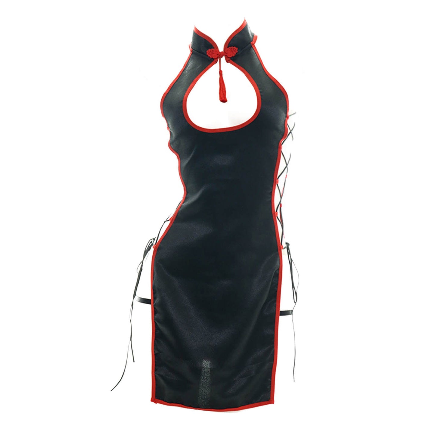 Sexy Chinese Strap Hollow Cheongsam Dress Anime Cosplay Lingerie Traditional Qipao Babydoll