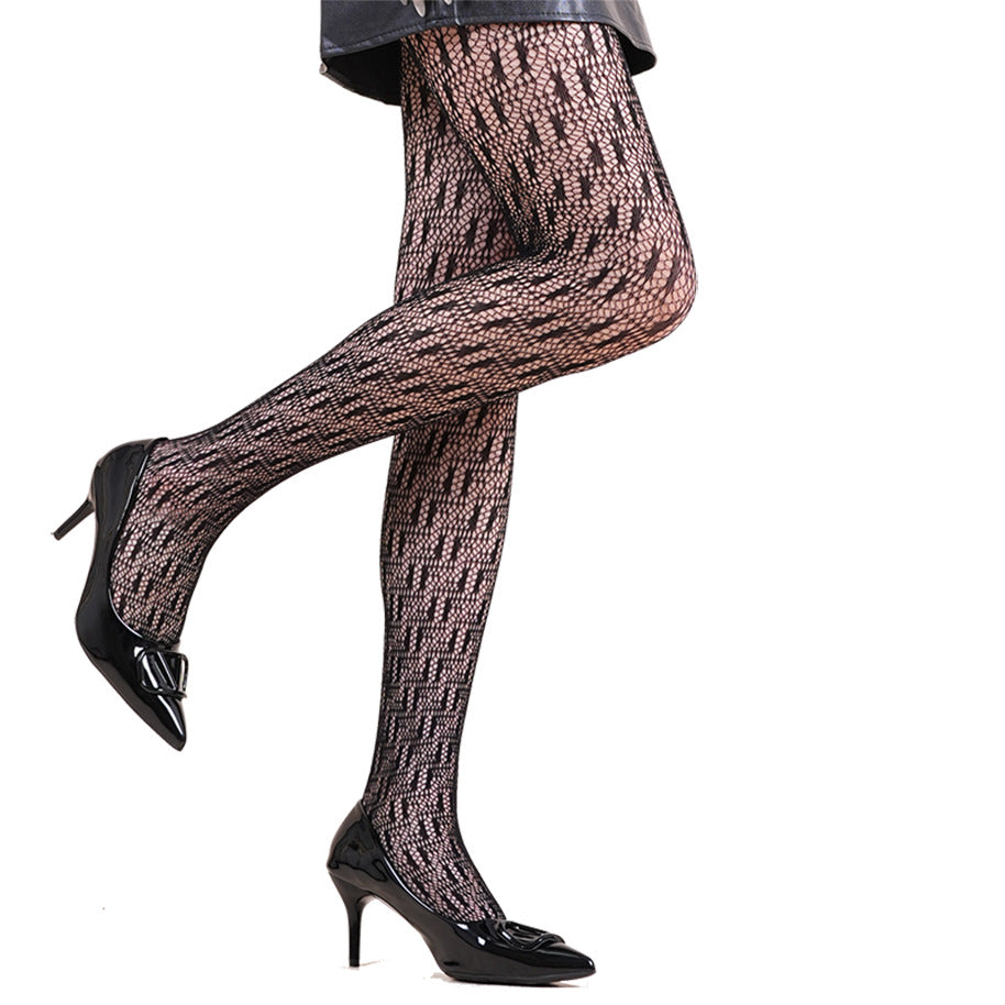 Spiderweb Print Fishnet Tights