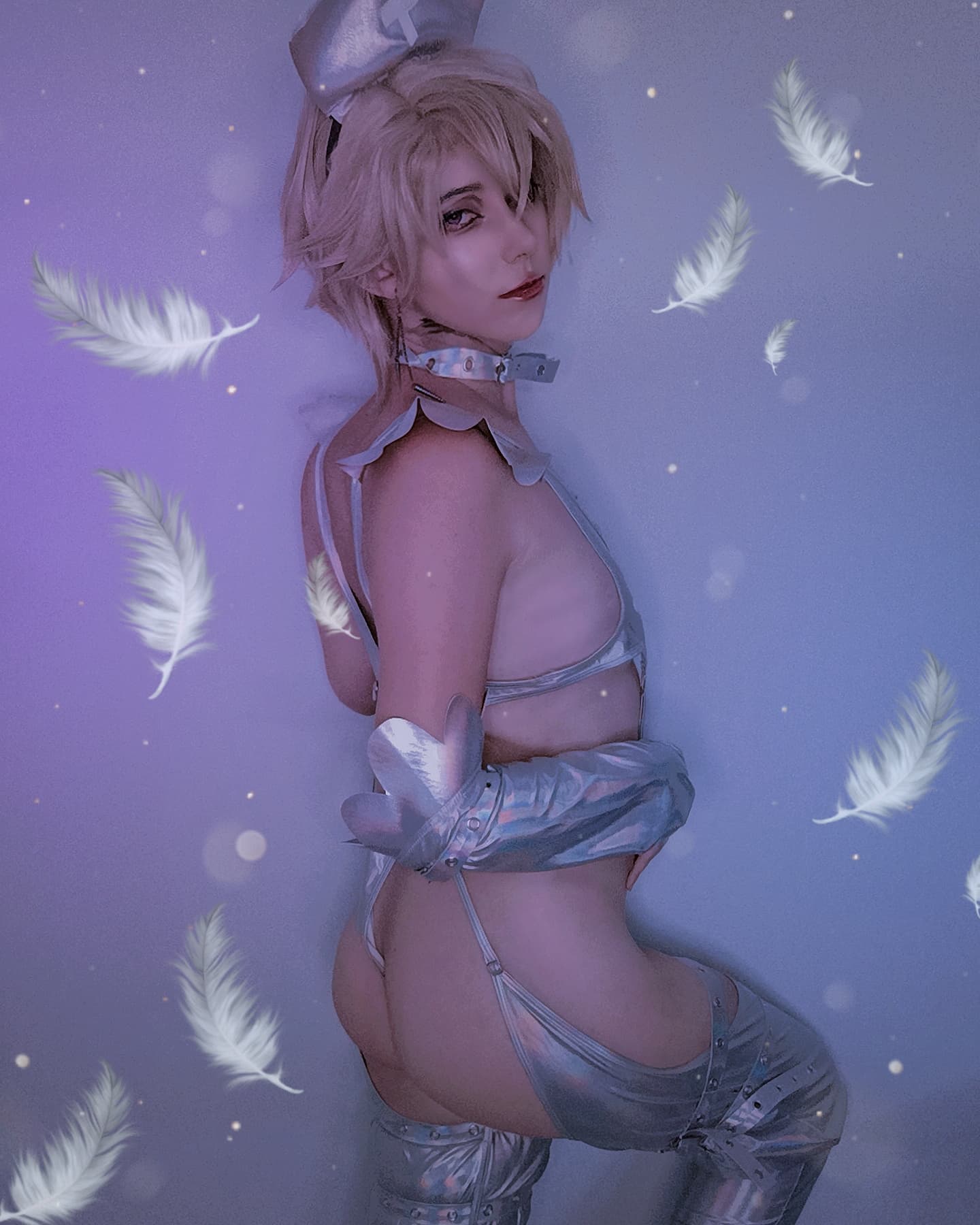 Cosplay Cyber Angel Silver Lingerie KO05(7-Piece Set)