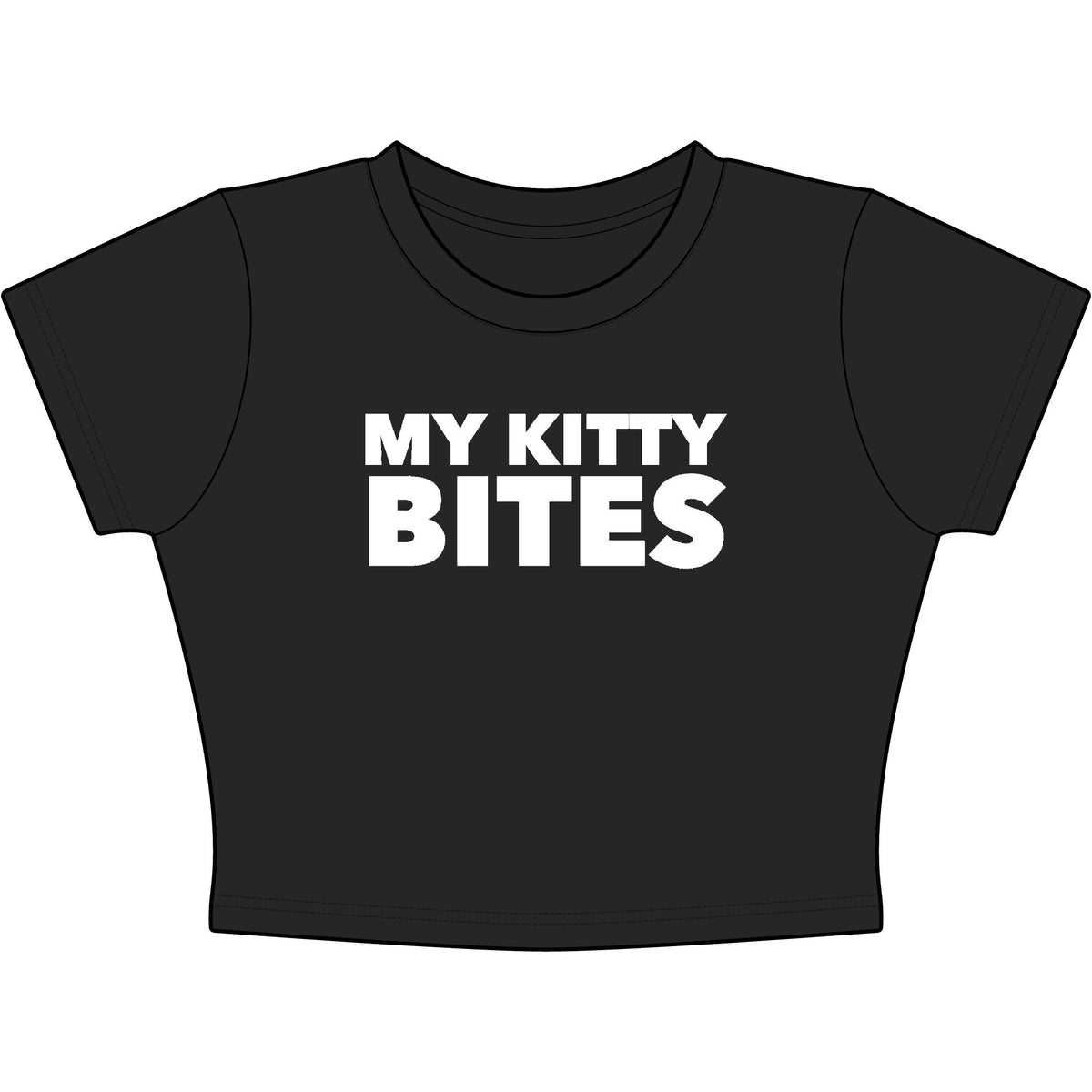 My Kitty Bites Baby Tee - Classic Crop