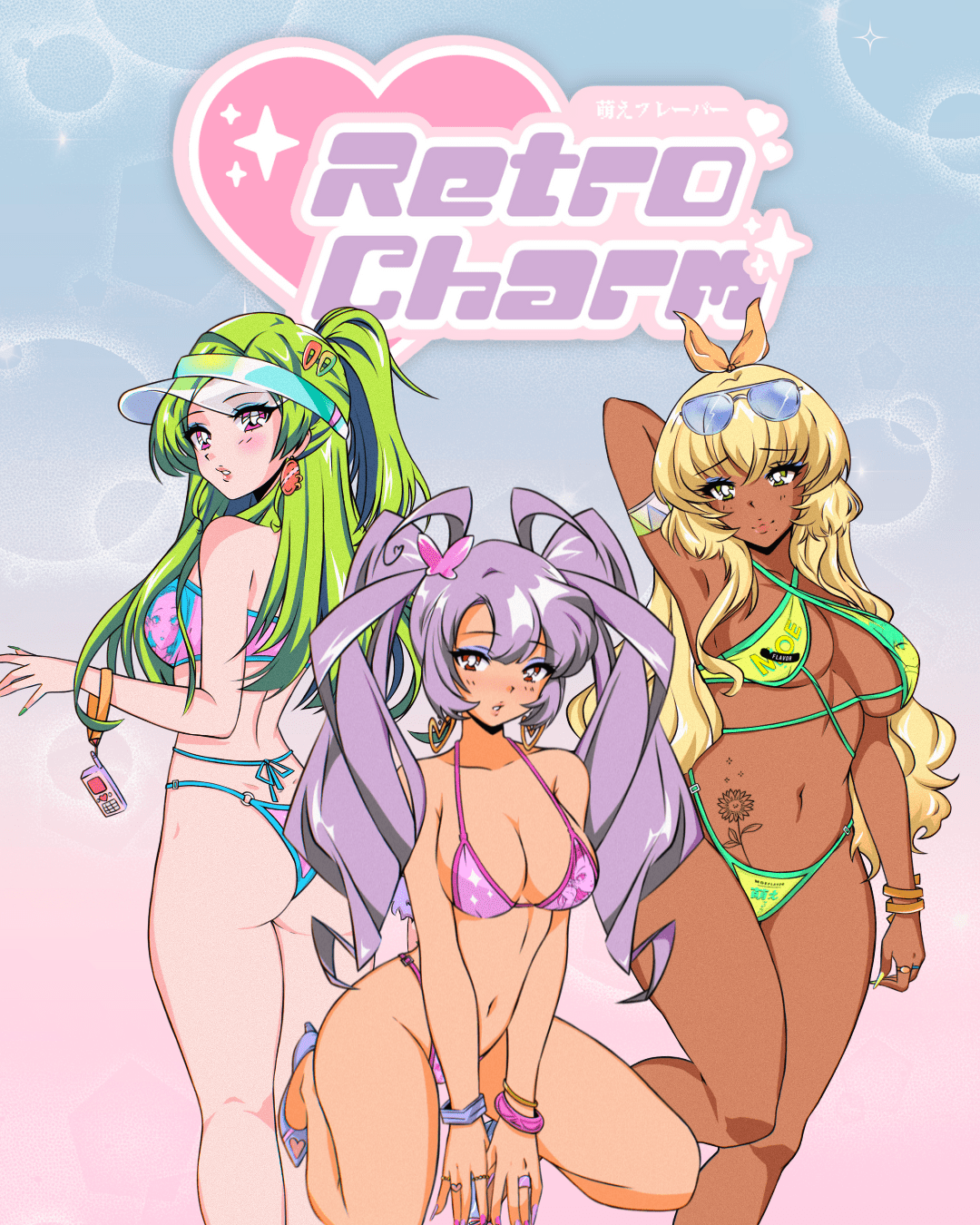 Sparkle Retro Charm Anime Swimsuit