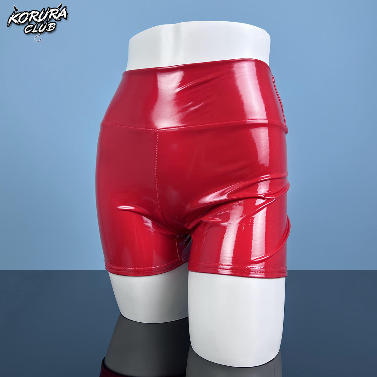Comfortable red and black PU leather pants for women