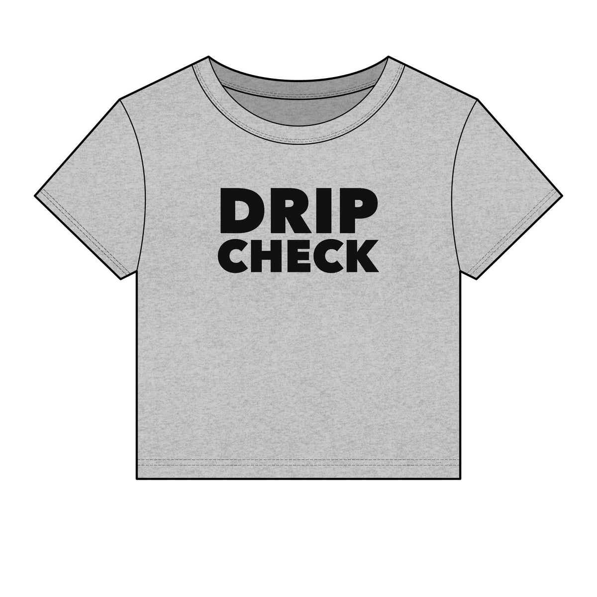 Drip Check Baby Tee - Fitted Rib