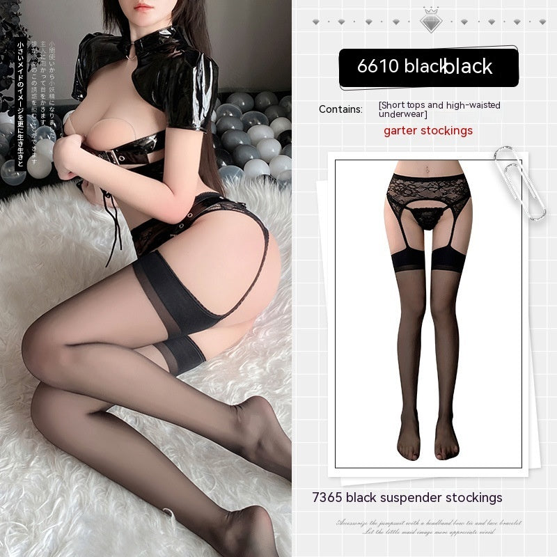 Black Patent Leather Strap Set