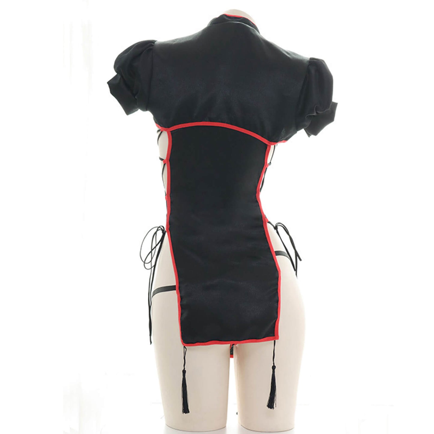 Chinese Classical Cheongsam Lingerie Dress High Split Side Straps Cosplay Outfit