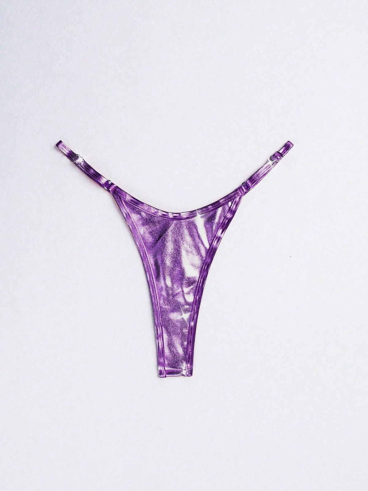 Metallic T-Back Swim Bottoms