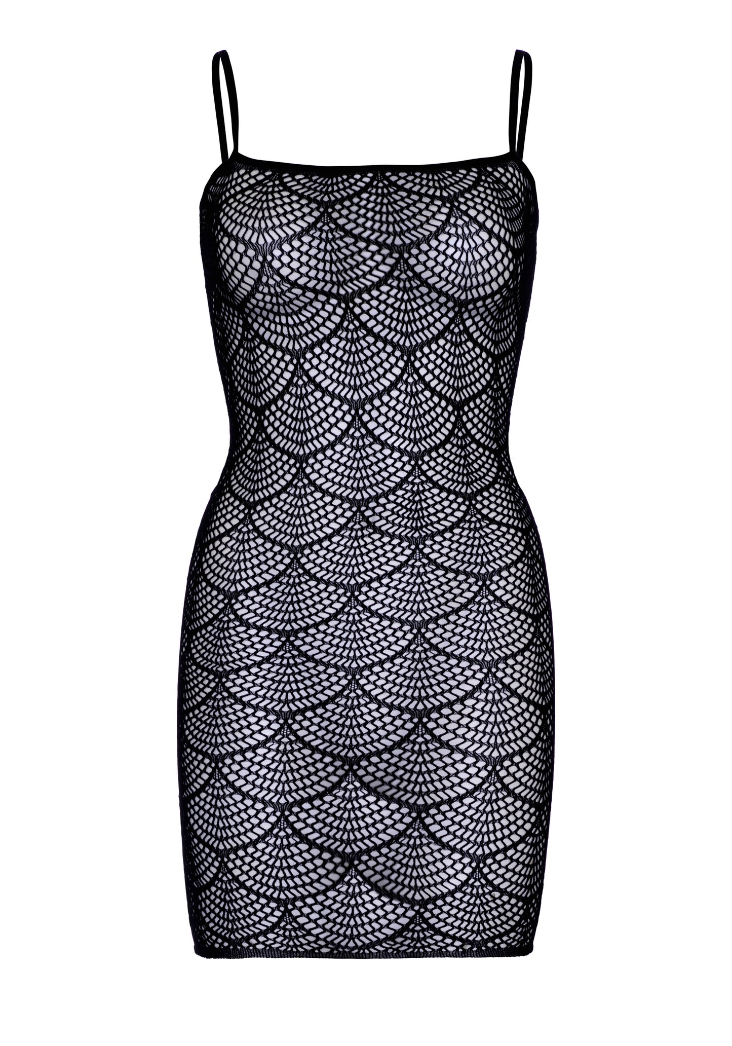 Vacay Vibes Shell Net Mini Dress