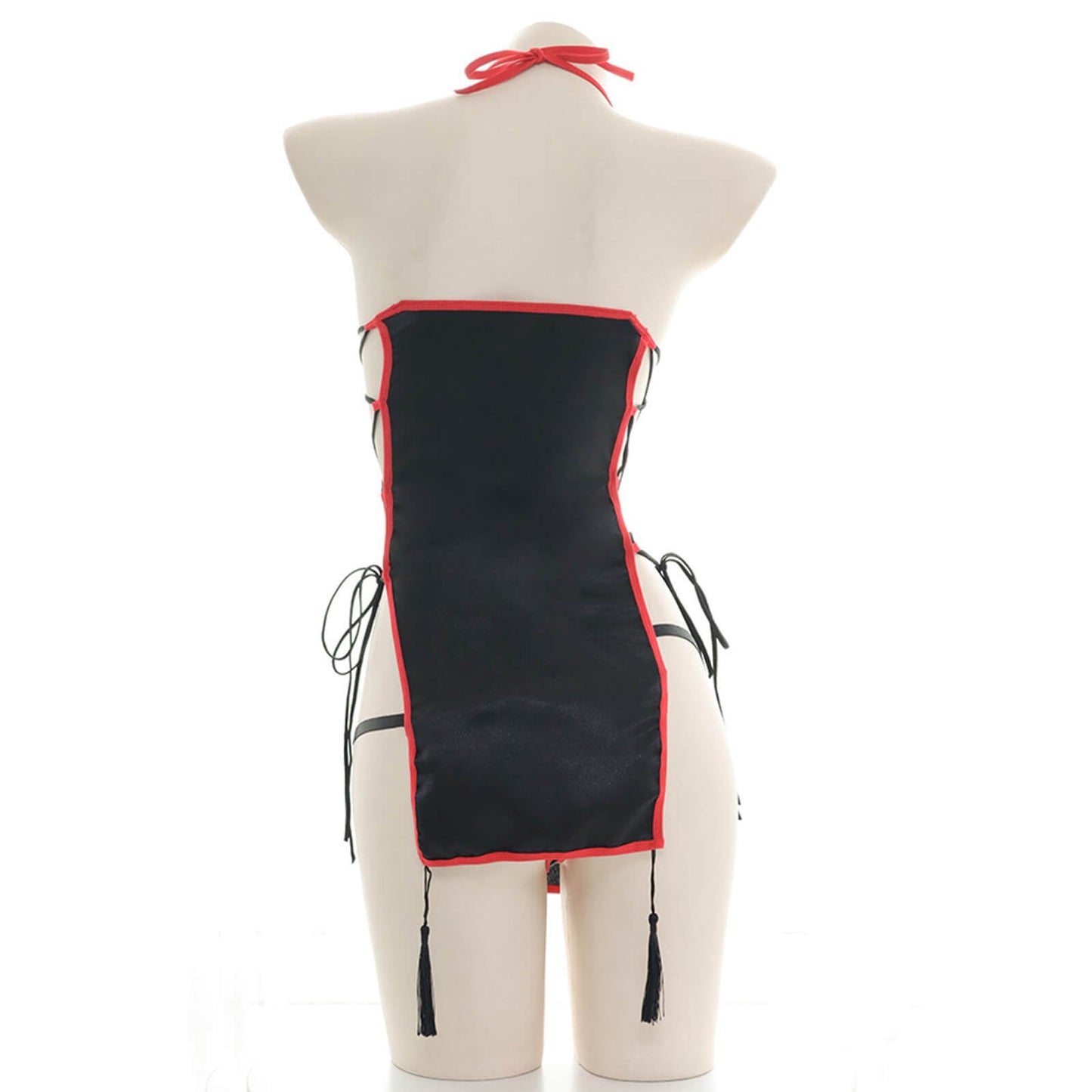 Chinese Classical Cheongsam Lingerie Dress High Split Side Straps Cosplay Outfit
