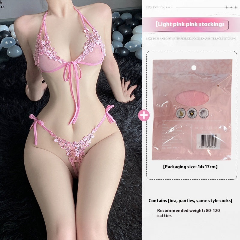 Floral Lace Tie Lingerie Set