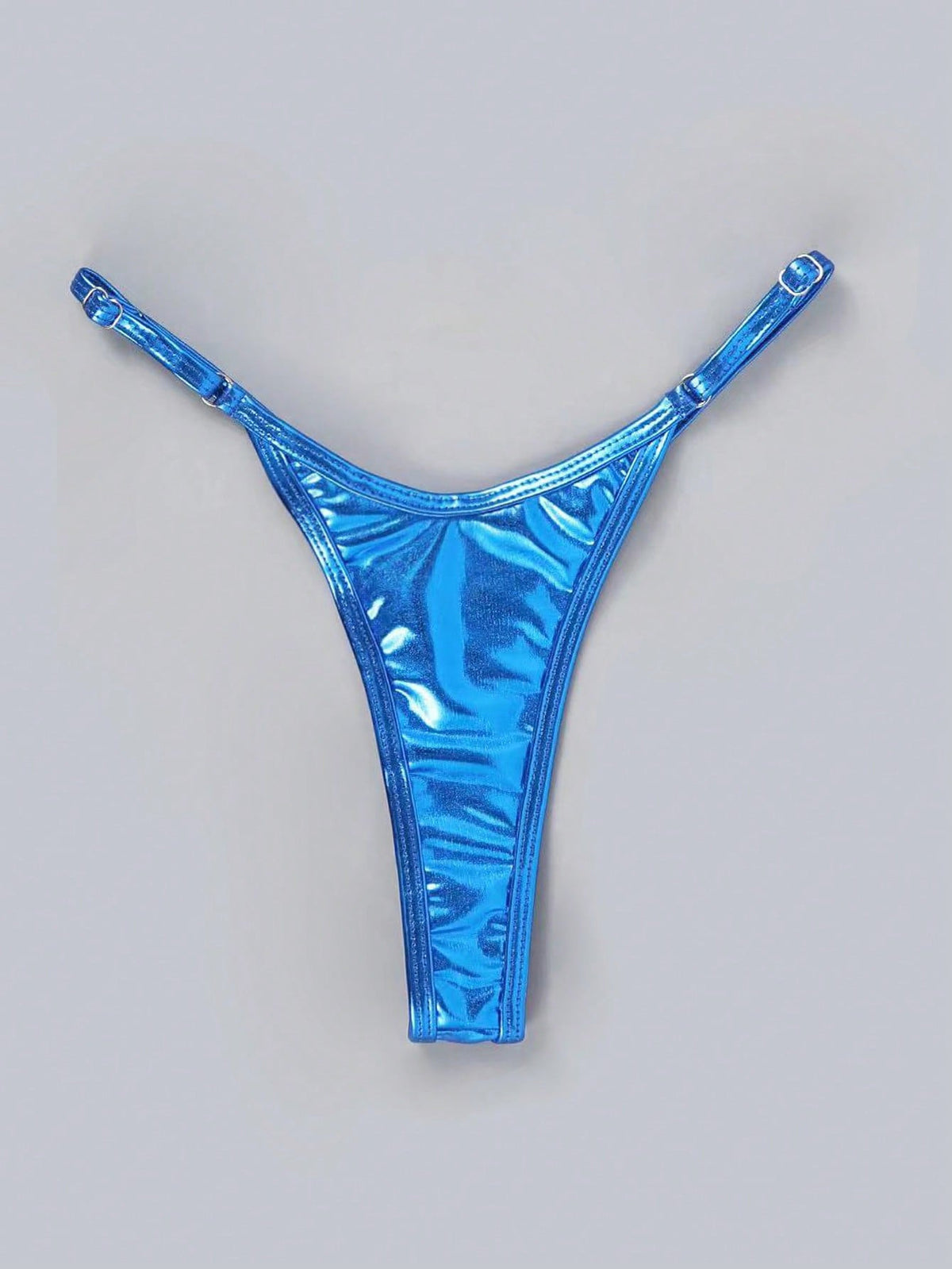 Metallic T-Back Swim Bottoms