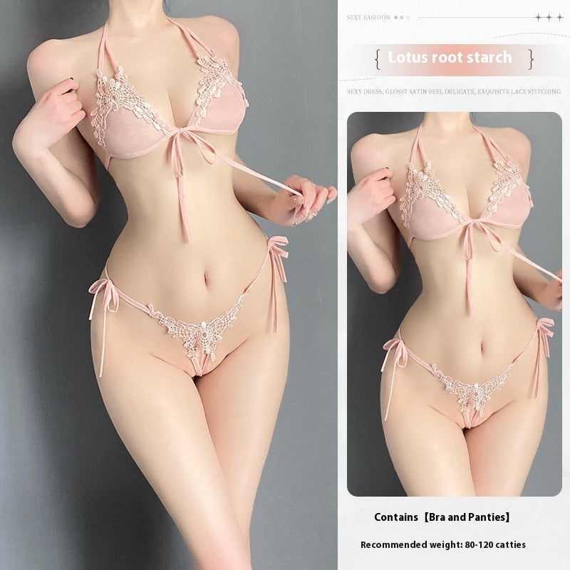 Floral Lace Tie Lingerie Set