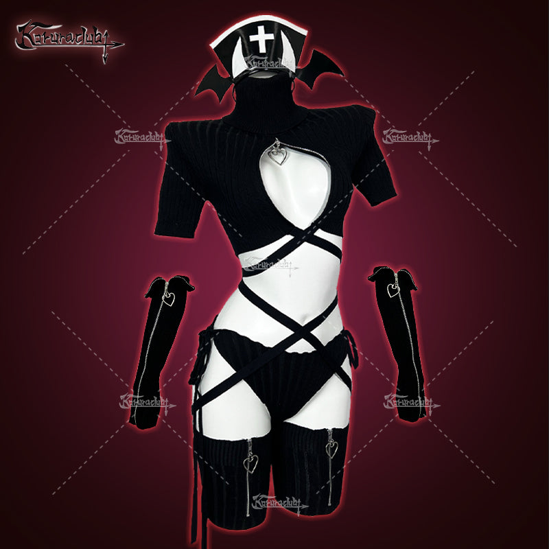 Cozy Hearted Nurse Lingerie KO01 (4-PIECE SET)