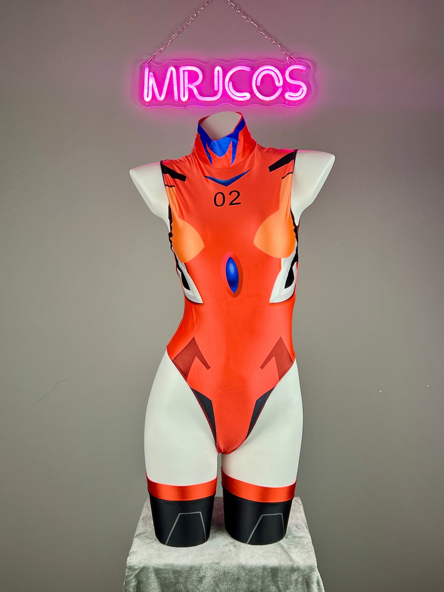 Anime Style Spandex Cosplay Open Crotch Bodysuit Costume Plug Suit