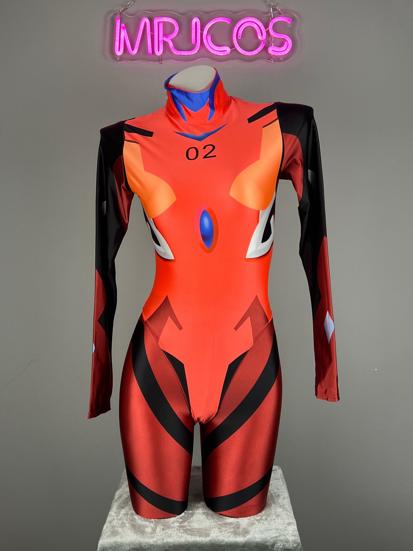 Anime Style Spandex Cosplay Open Crotch Bodysuit Costume Plug Suit