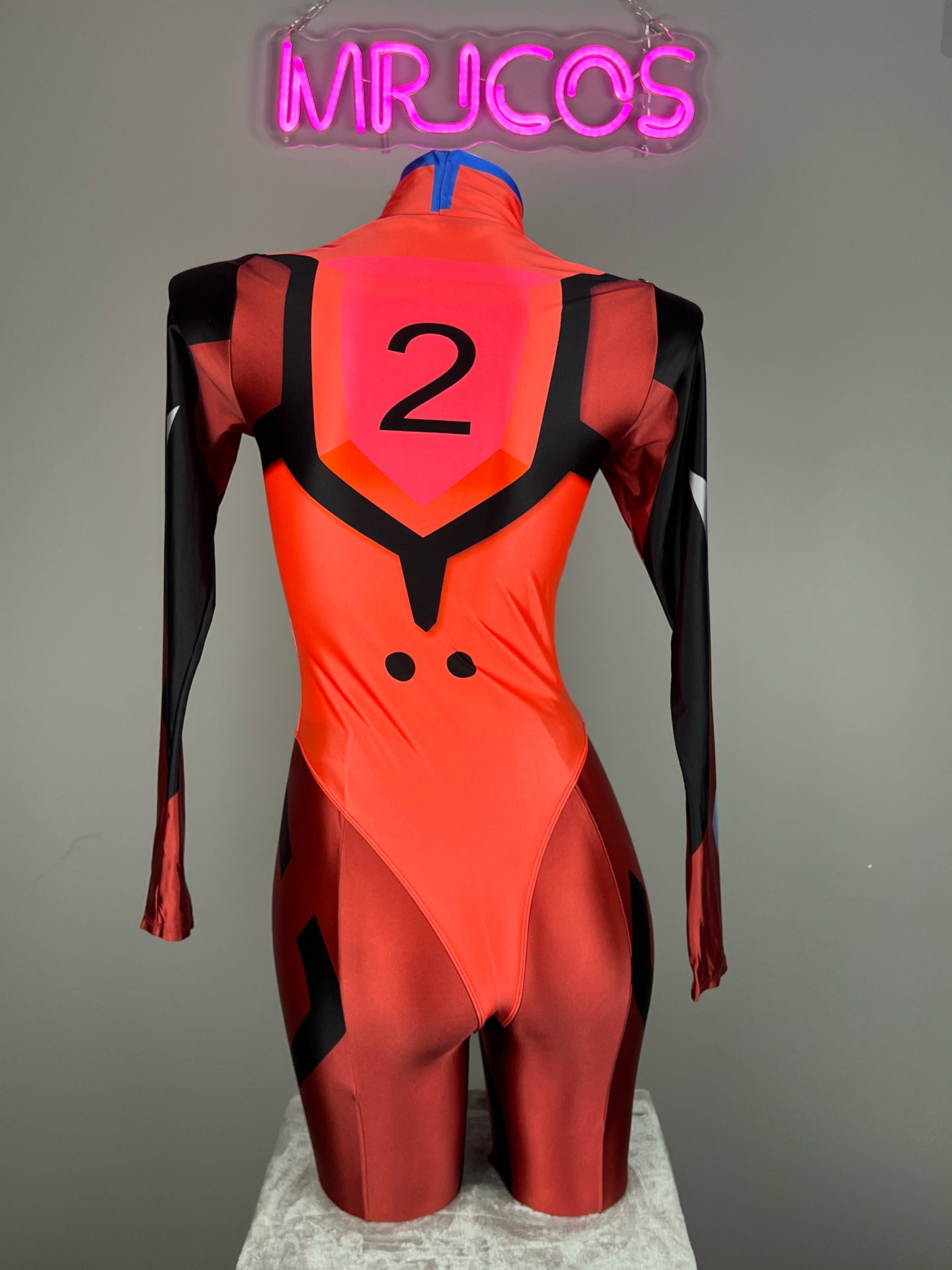 Anime Style Spandex Cosplay Open Crotch Bodysuit Costume Plug Suit
