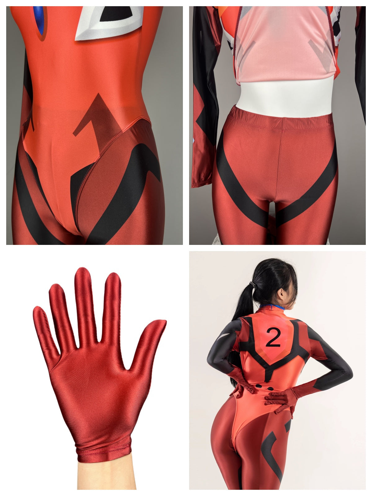 Anime Style Spandex Cosplay Open Crotch Bodysuit Costume Plug Suit