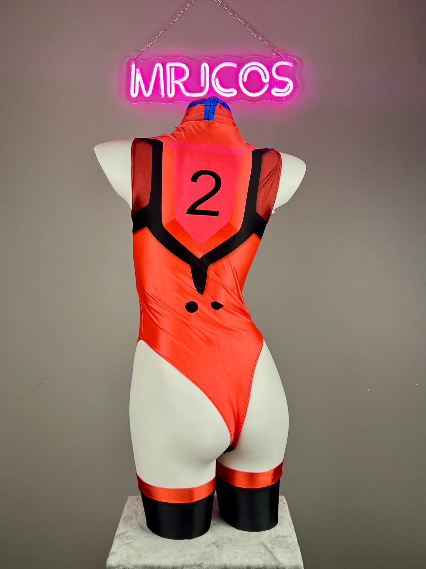 Anime Style Spandex Cosplay Open Crotch Bodysuit Costume Plug Suit