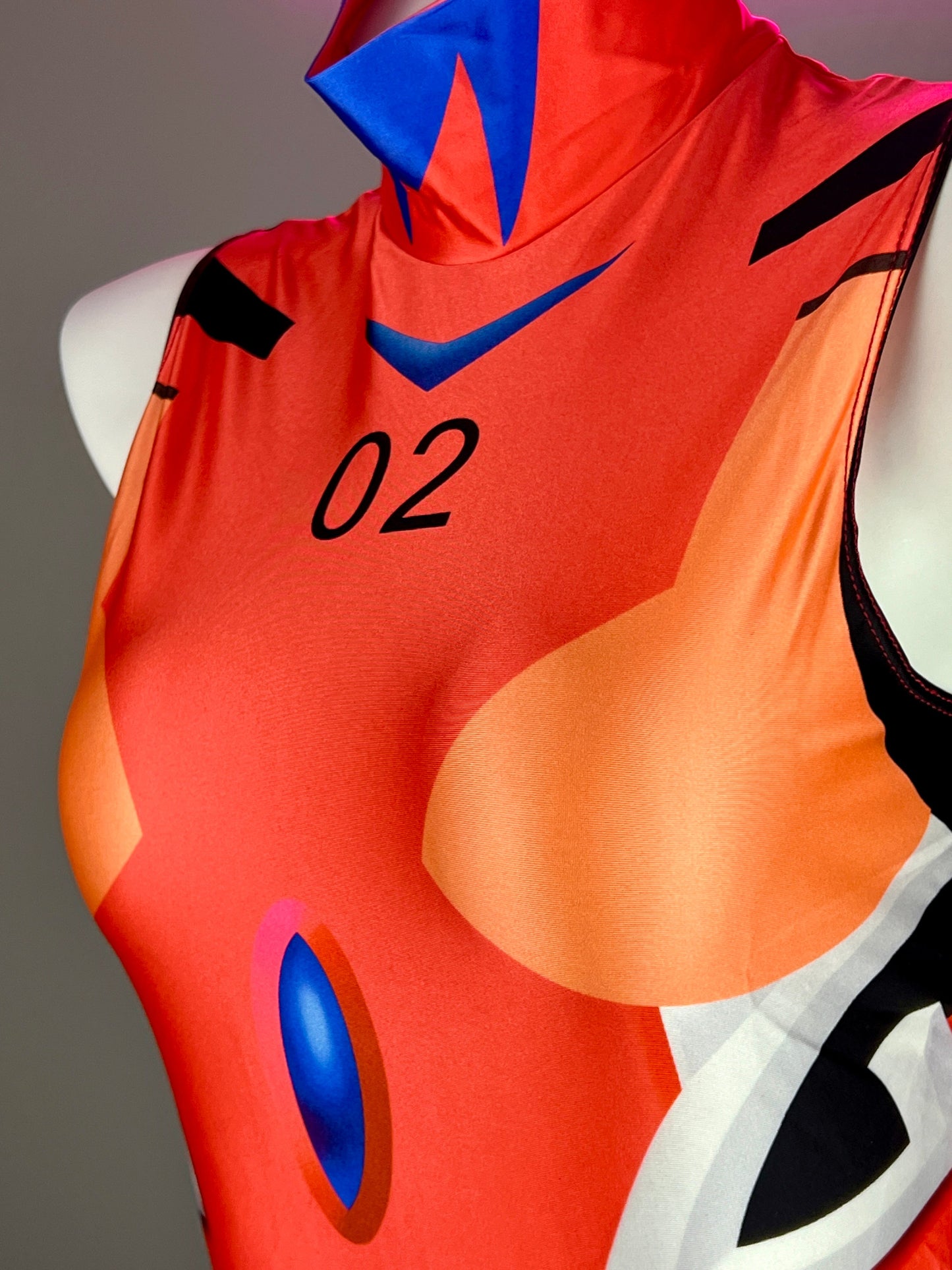 Anime Style Spandex Cosplay Open Crotch Bodysuit Costume Plug Suit