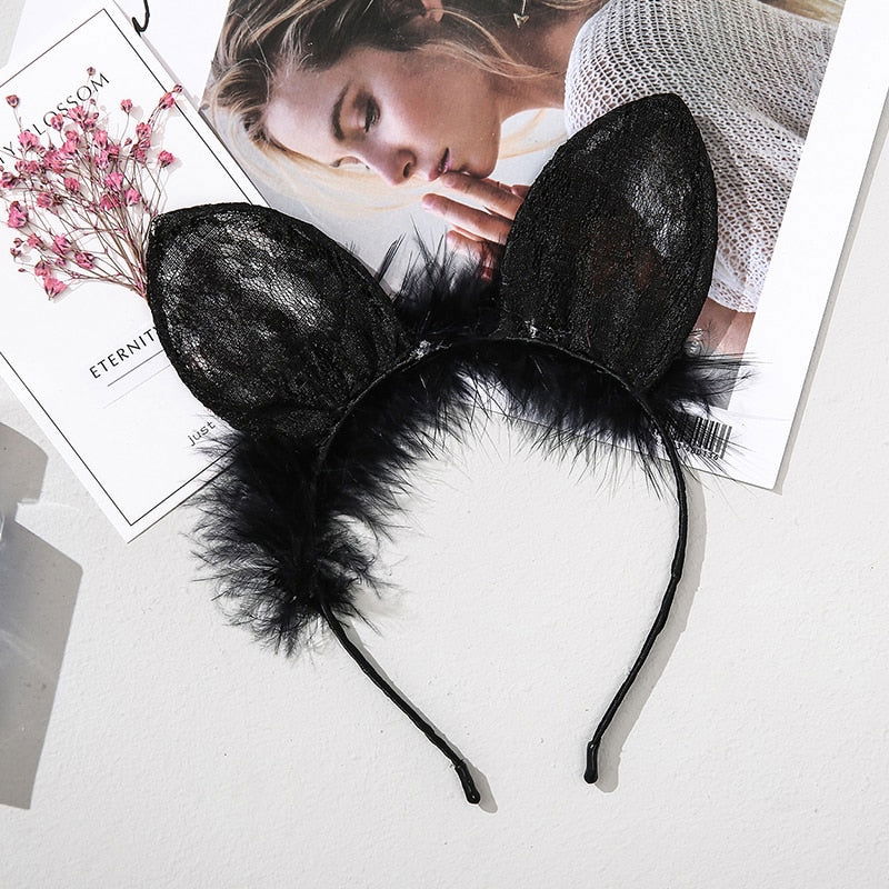 Fluffy Lace Sexy Anime Cat Ears