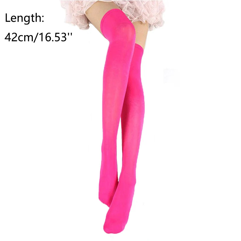 Candy Color Thigh-High Stockings