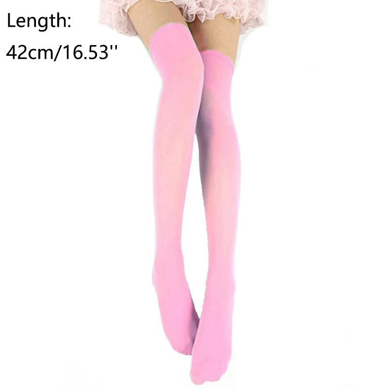 Candy Color Thigh-High Stockings