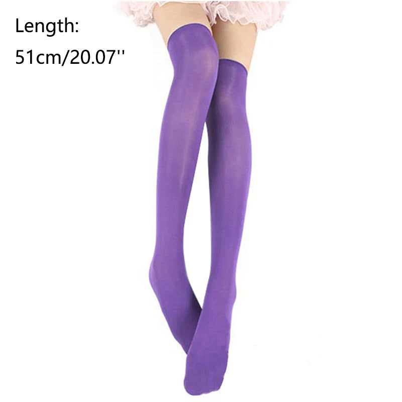 Candy Color Thigh-High Stockings