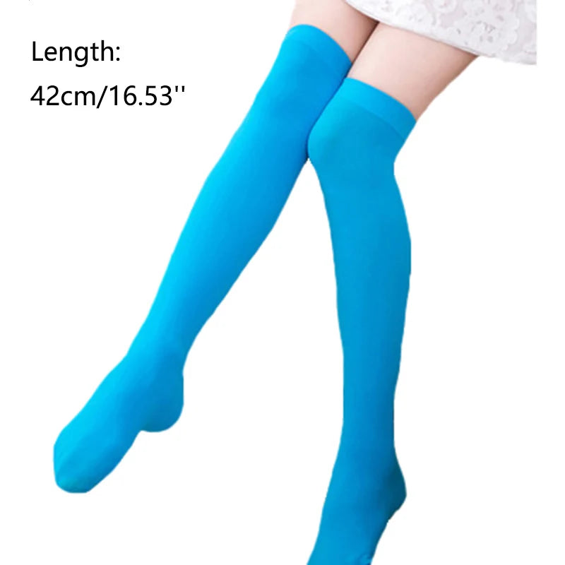 Candy Color Thigh-High Stockings