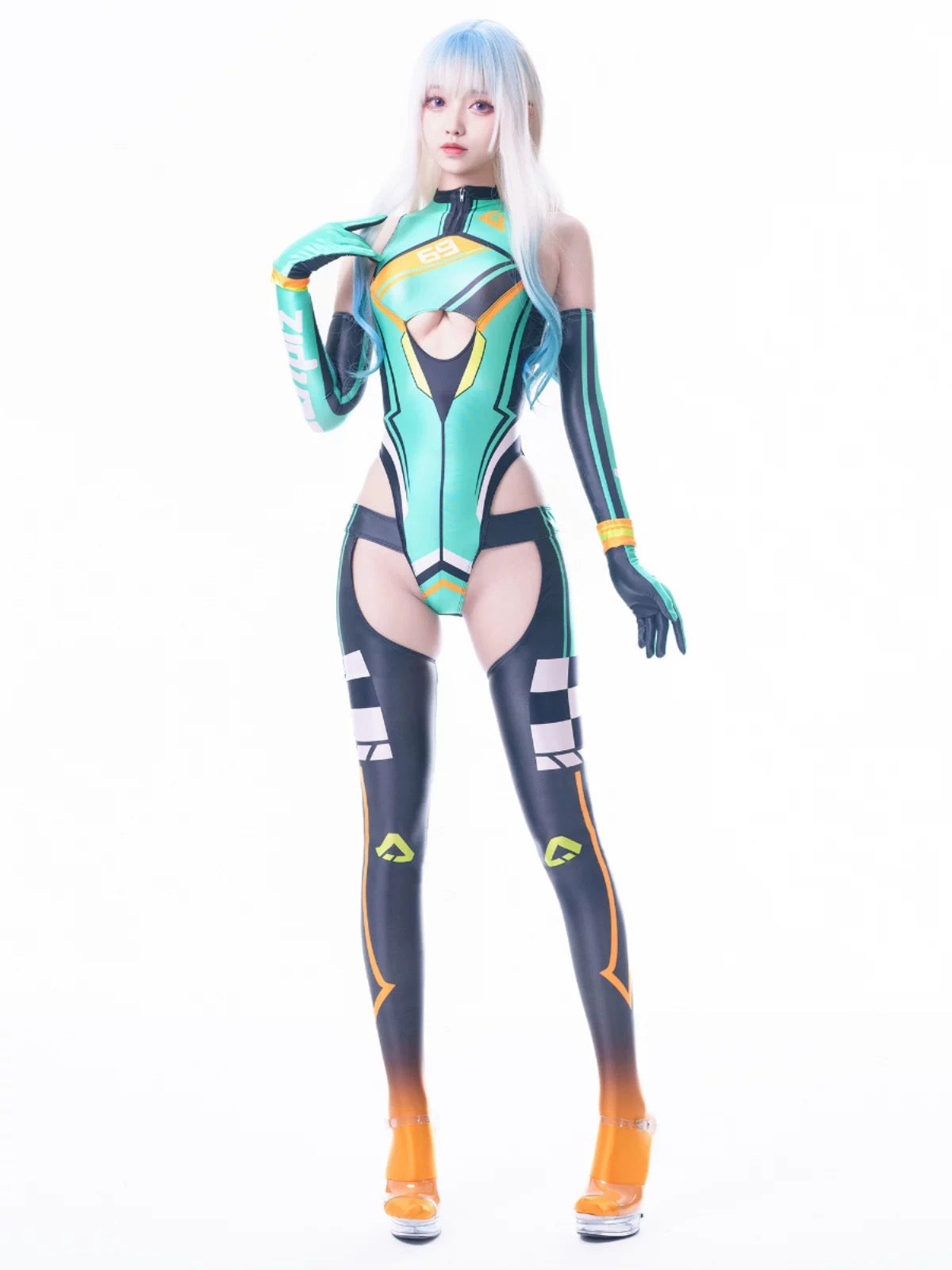 Anime Sci-fi Spandex Swimwear Racing Suit Wet Suit Race Queen Costume