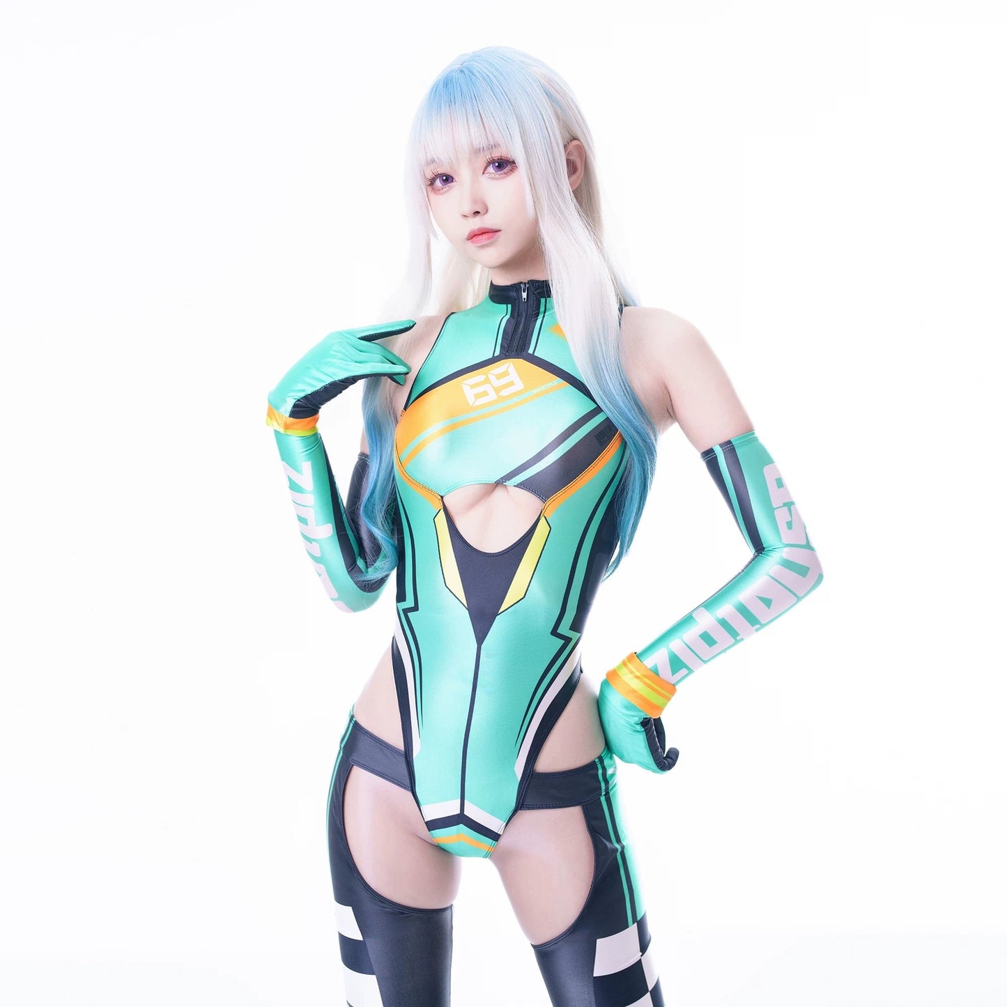 Anime Sci-fi Spandex Swimwear Racing Suit Wet Suit Race Queen Costume