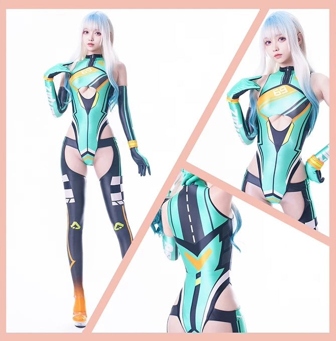 Anime Sci-fi Spandex Swimwear Racing Suit Wet Suit Race Queen Costume