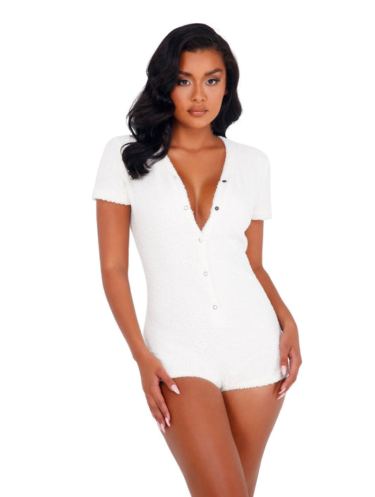 LI413 - 1pc Cozy & Comfy Fuzzy Romper with Snap Closure