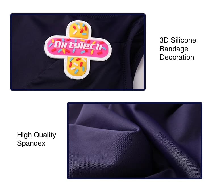Japanese Anime Sailor Style Two-Piece Uniform Swimsuit Set with Bandage Design