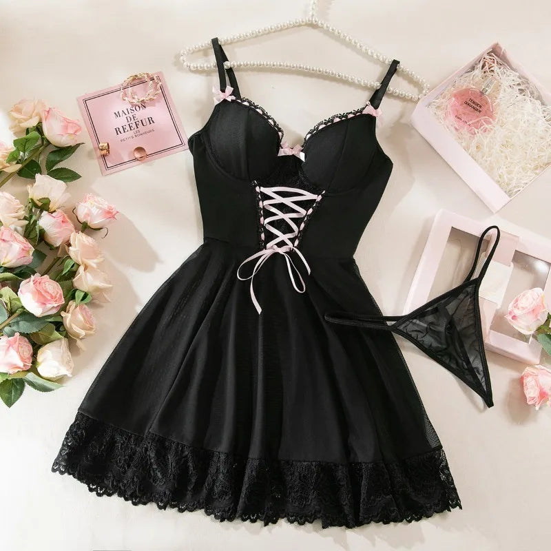 Ribbon Lace Babydoll