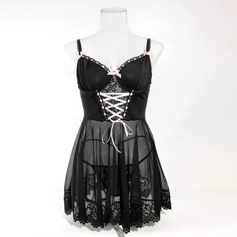 Ribbon Lace Babydoll