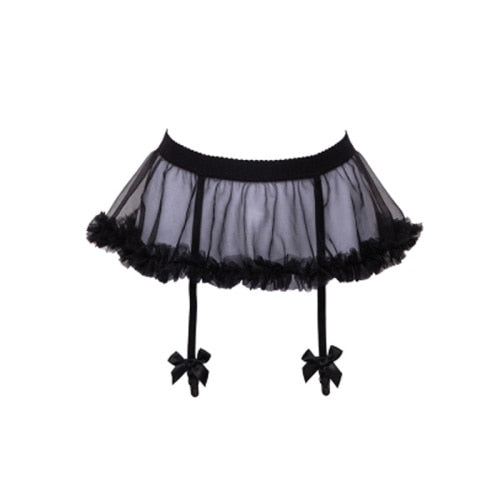 Sexy Kawaii Garter Belt Clip Ruffled Puff Skirt