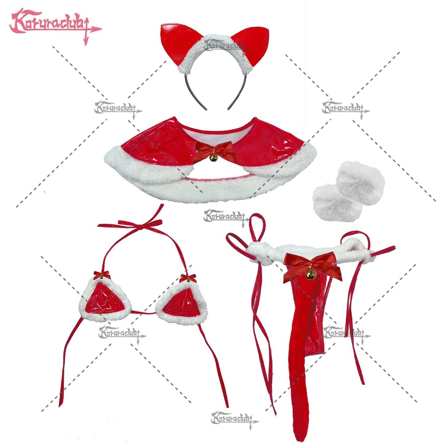 Cosplay Xmas Kitty Kawaii Lingerie KO34 (5-Piece Set)