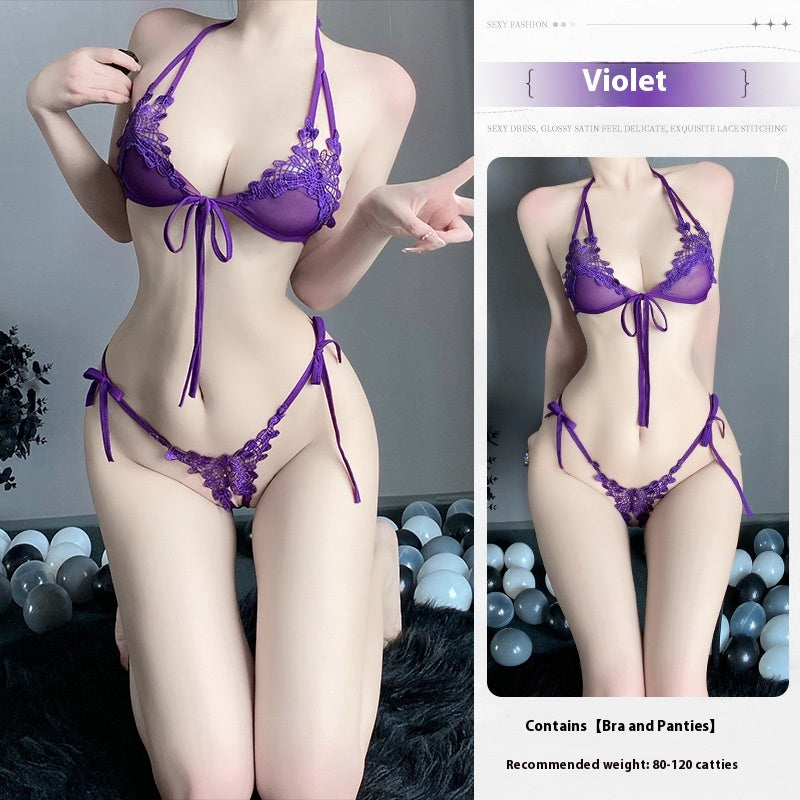 Floral Lace Tie Lingerie Set