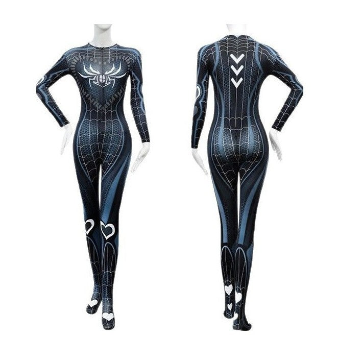 Spiderweb Print Catsuit — Halloween Bodysuit