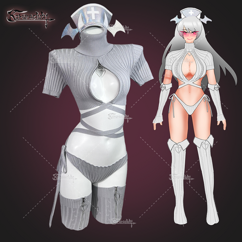 Cozy Hearted Nurse Lingerie KO01 (4-PIECE SET)